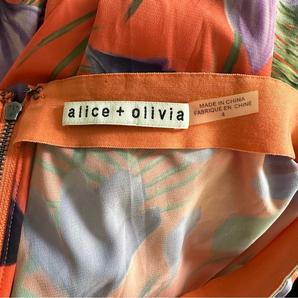 ALICE + OLIVIA Athena Wide Leg Pant Floral Palm - Picture 7 of 7